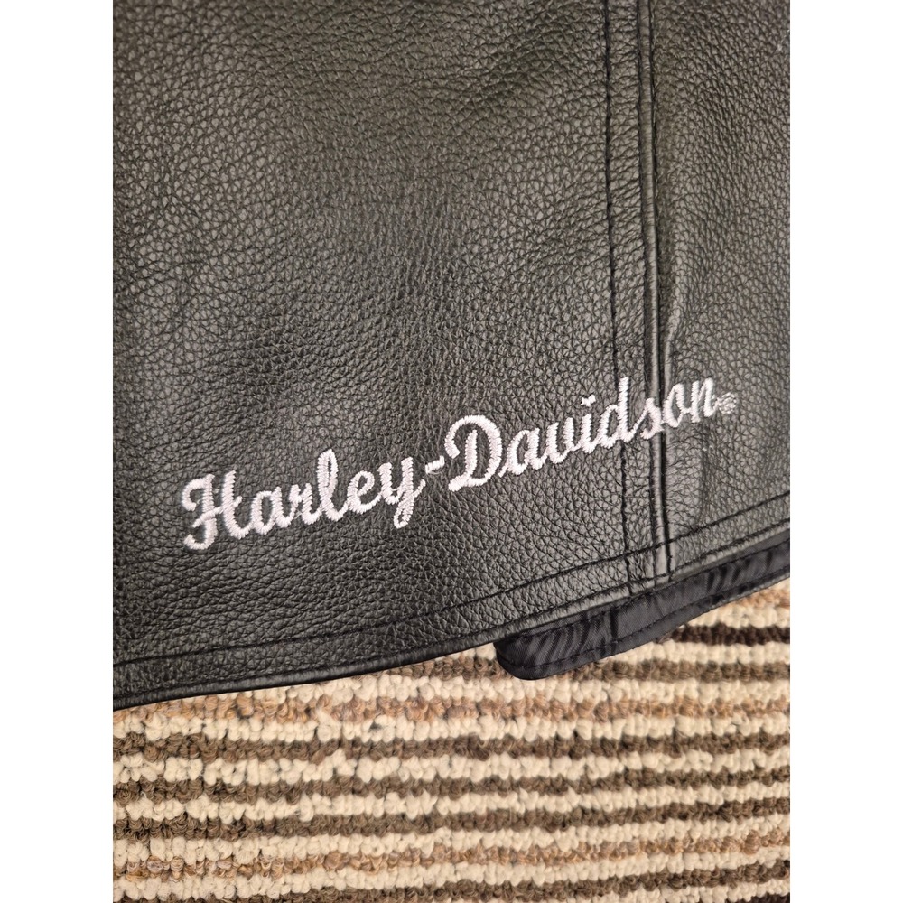 Harley-Davidson Womens Black Pigskin Leather Biker Vest XL Texas Sons of Liberty - Picture 4 of 16